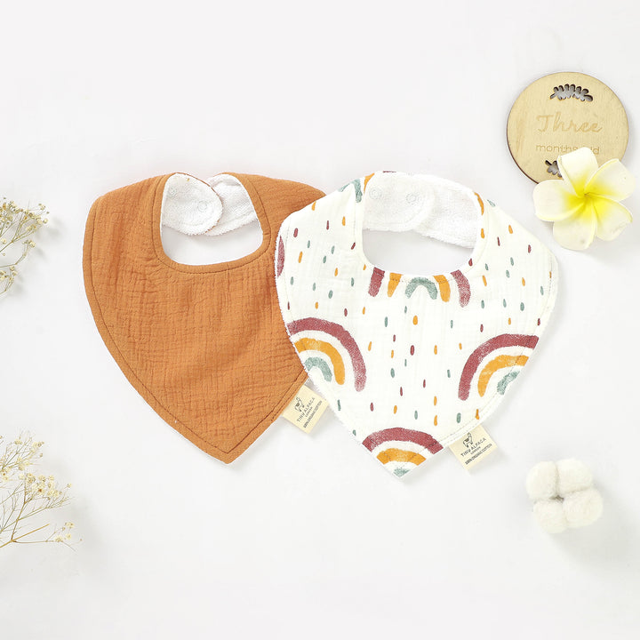 Organic Natural Cotton Towel Bibs (0-1 Year) - Tiny Alpaca UK