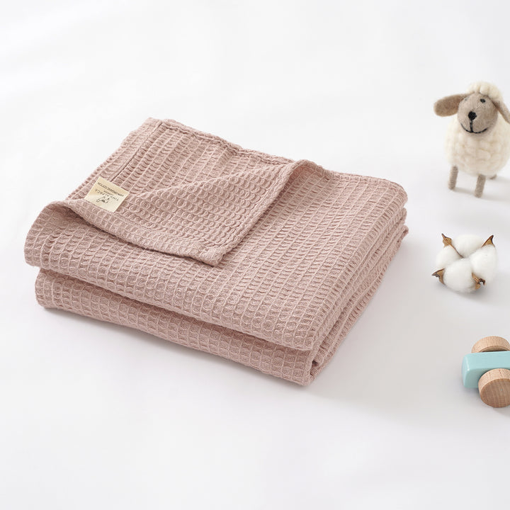 Organic Cotton Large Waffle Blanket 105x150cm - Tiny Alpaca UK