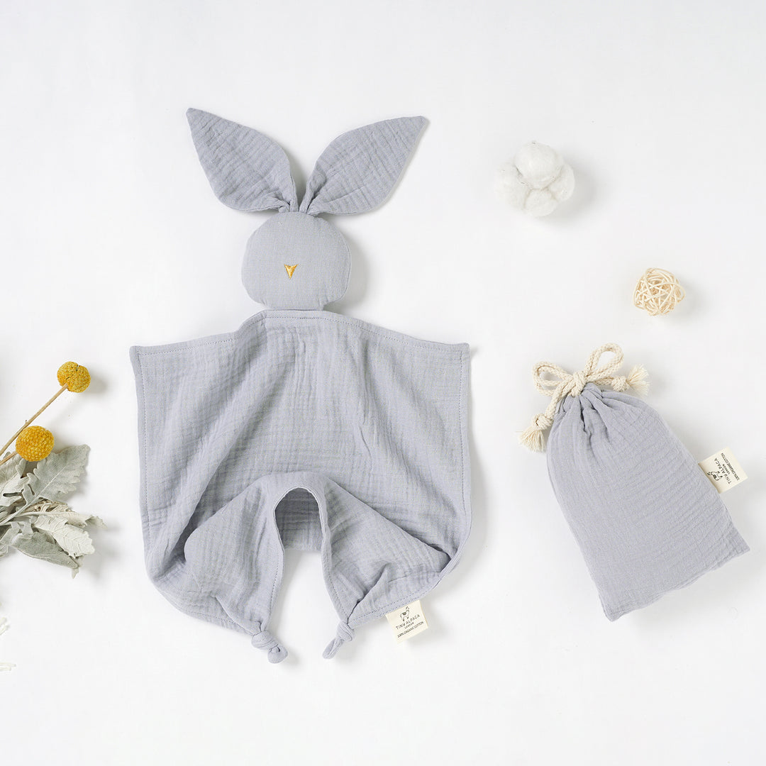 Faceless Bunny Organic Cotton Security Blanket With Teether - Tiny Alpaca UK
