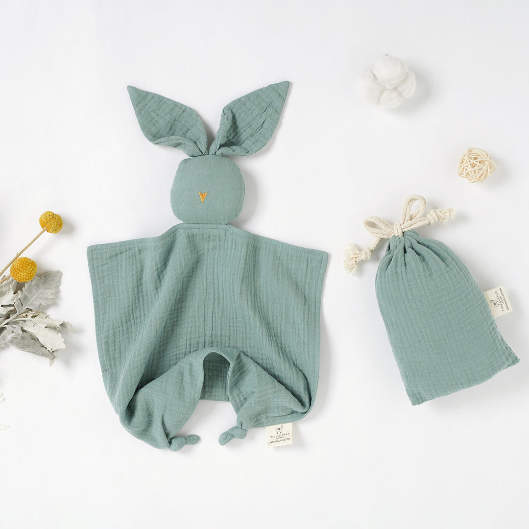 Faceless Bunny Organic Cotton Security Blanket With Teether - Tiny Alpaca UK