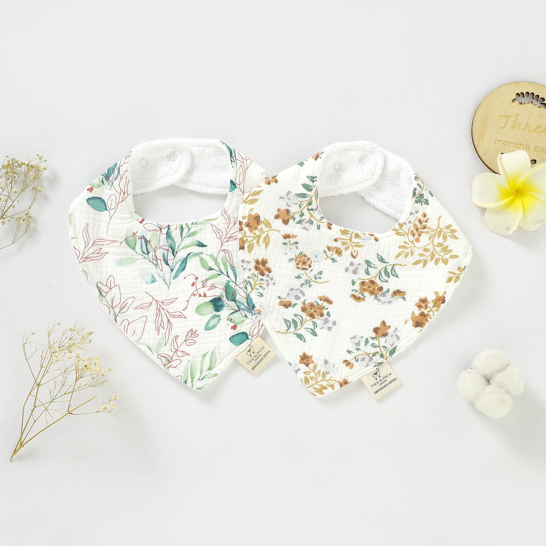 Organic Natural Cotton Towel Bibs (0-1 Year) - Tiny Alpaca UK