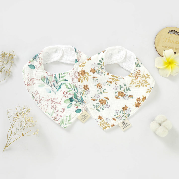 Organic Natural Cotton Towel Bibs (0-1 Year) - Tiny Alpaca UK