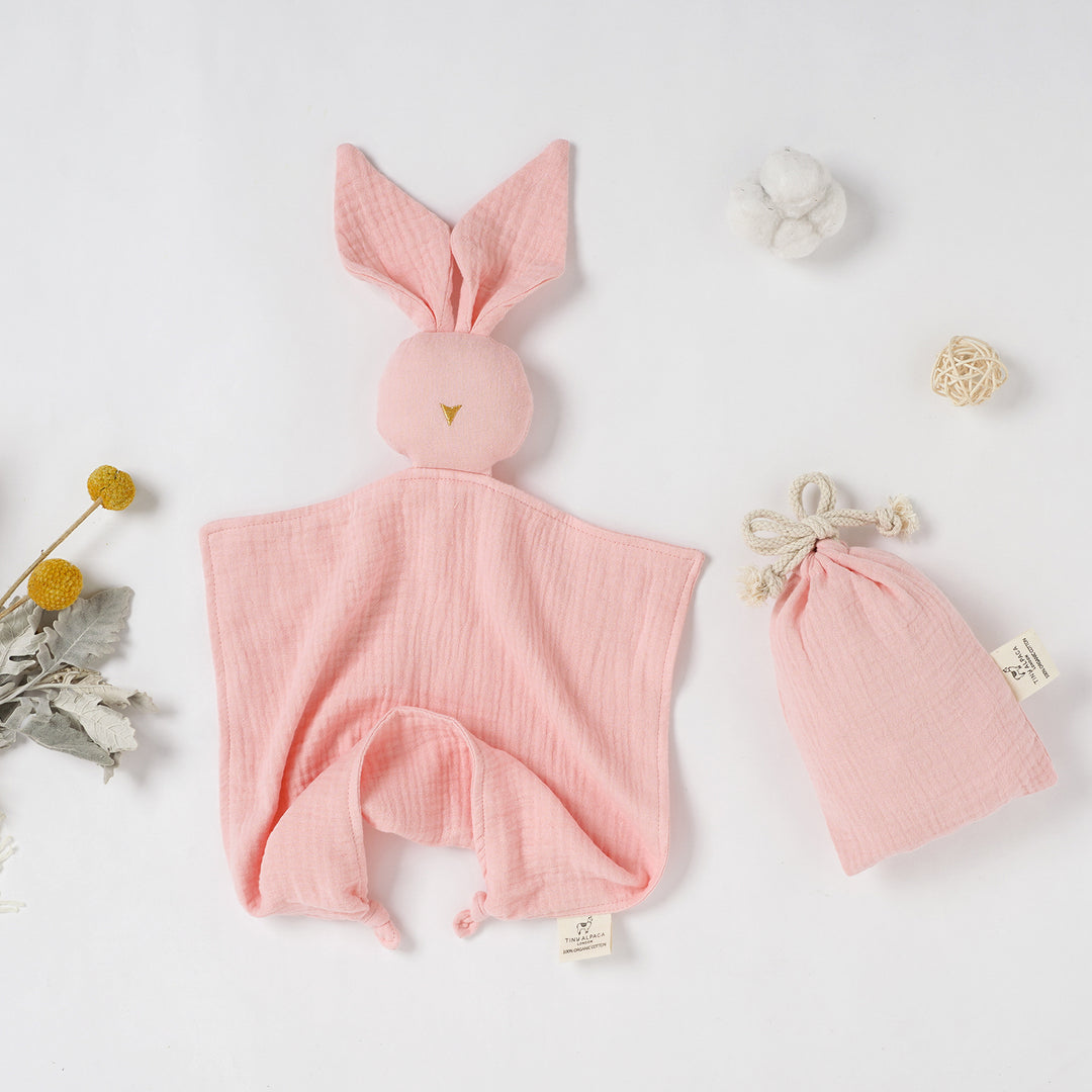 Faceless Bunny Organic Cotton Security Blanket With Teether - Tiny Alpaca UK