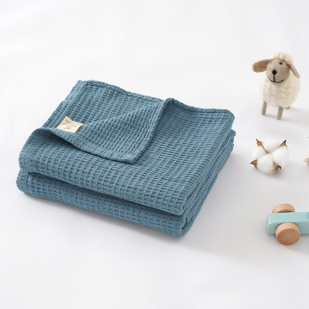 Organic Cotton Large Waffle Blanket 105x150cm - Tiny Alpaca UK
