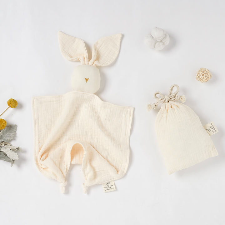 Faceless Bunny Organic Cotton Security Blanket With Teether - Tiny Alpaca UK