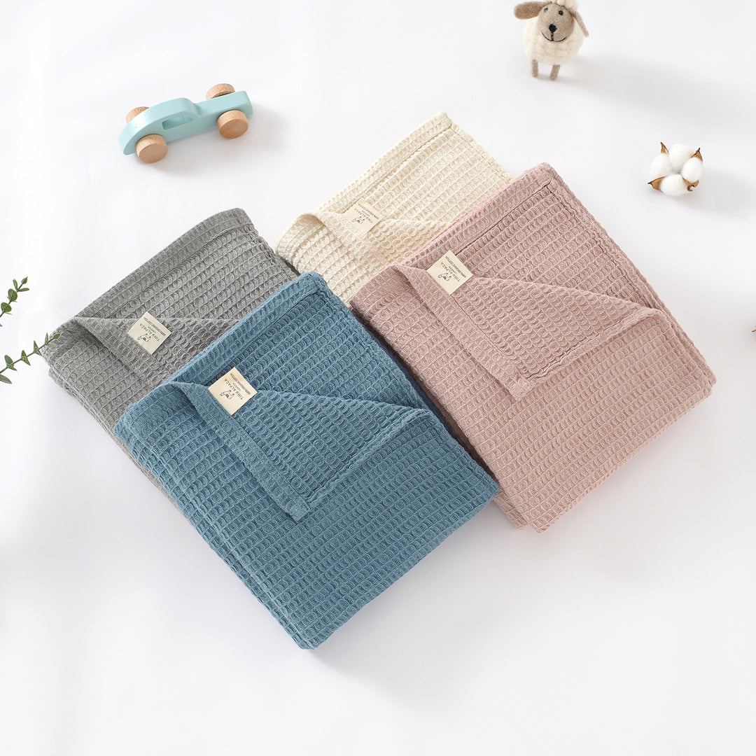 Organic Cotton Large Waffle Blanket 105x150cm - Tiny Alpaca UK