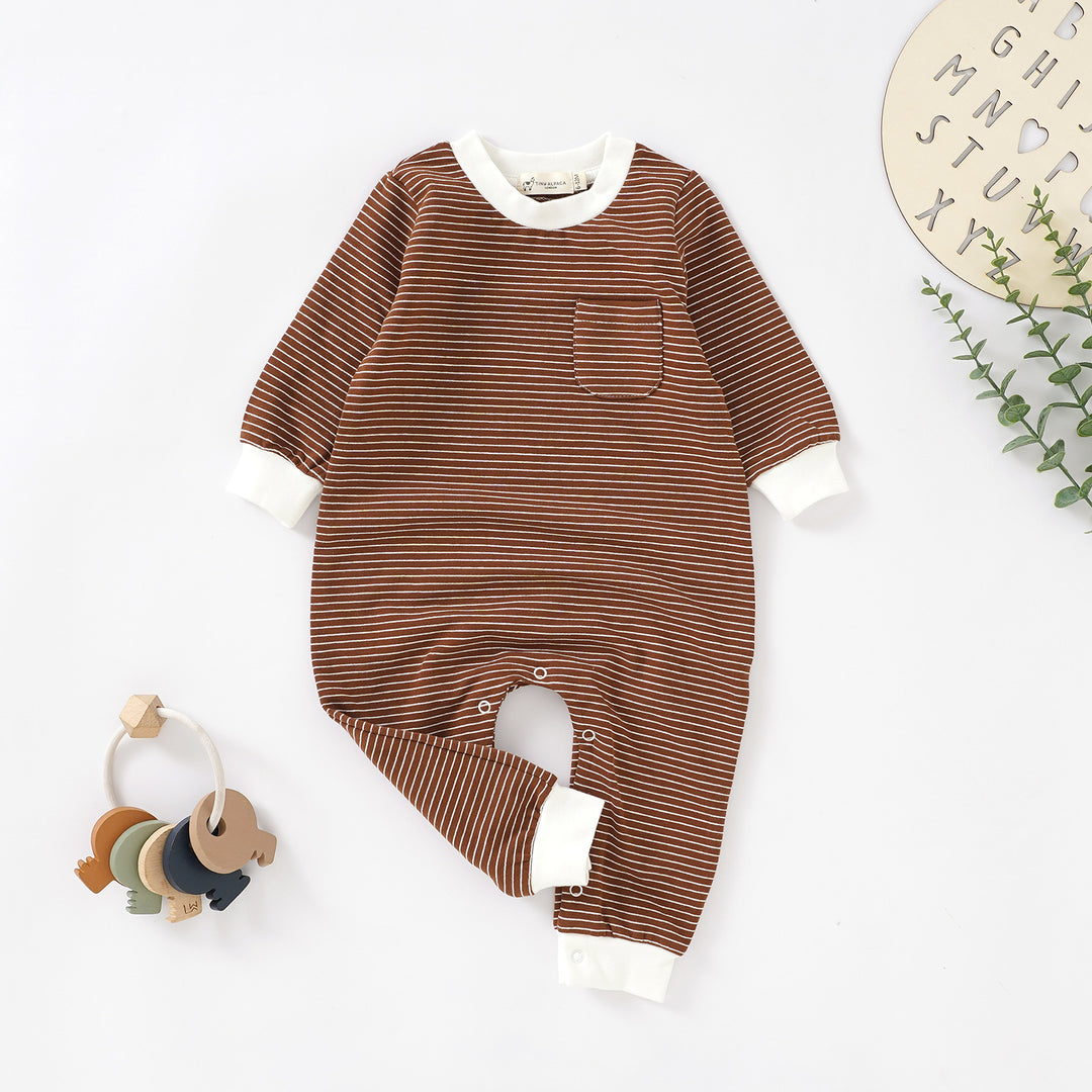 Organic Cotton Striped Jumpsuit 0-2 Years - Tiny Alpaca UK