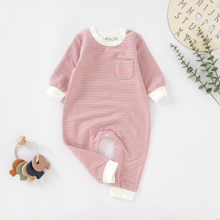 Organic Cotton Striped Jumpsuit 0-2 Years - Tiny Alpaca UK