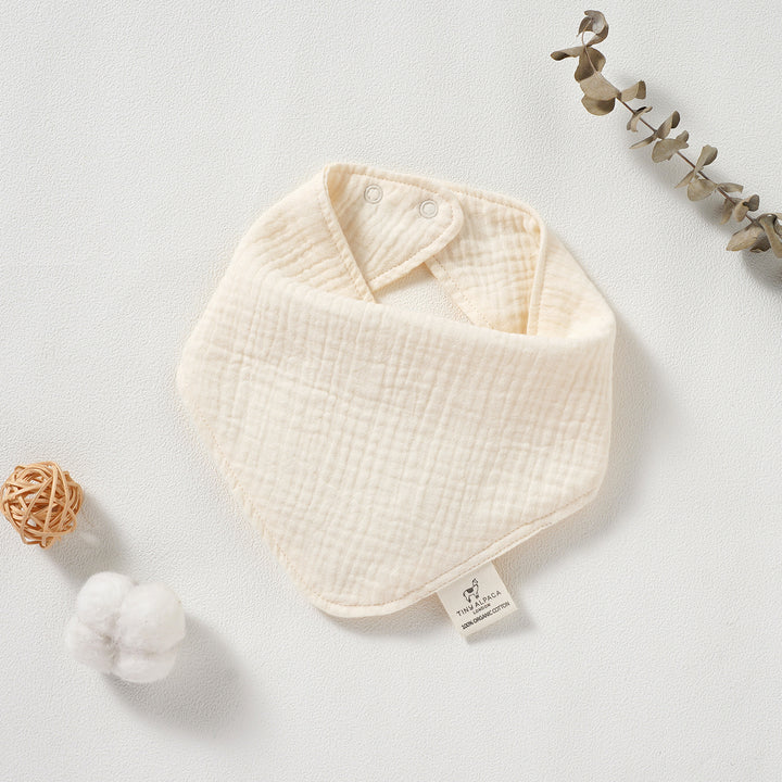 Organic Natural Cotton Dribble Bibs Set of 2 (0-1 Year) (Blush and Cream) - Tiny Alpaca UK