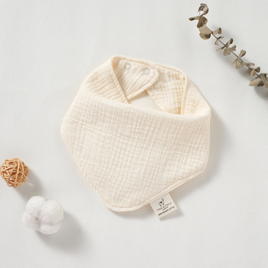 Organic Natural Cotton Dribble Bibs (0-1 Year) - Tiny Alpaca UK