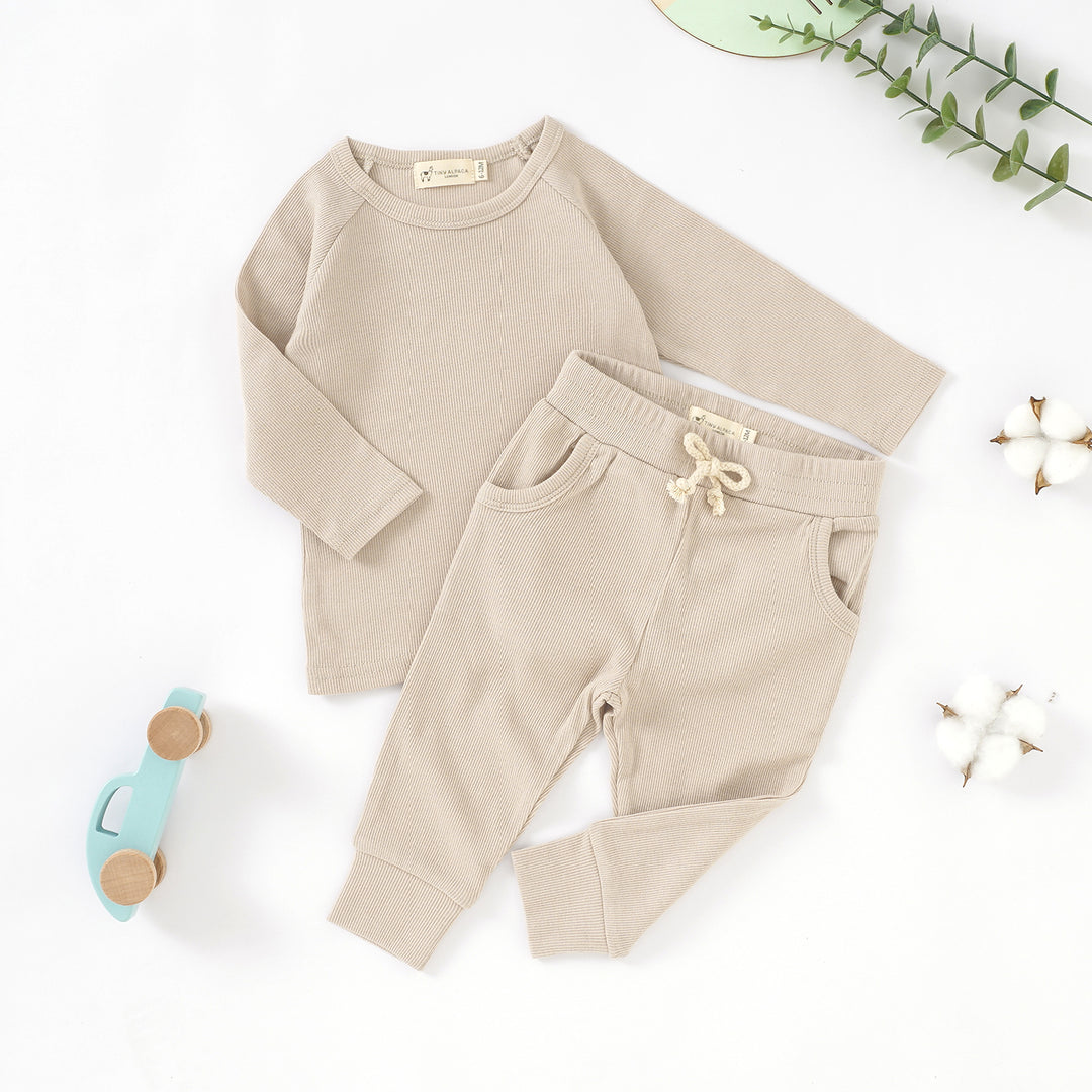 Organic Natural Cotton Pyjama Outfit 0-3 Years - Tiny Alpaca UK