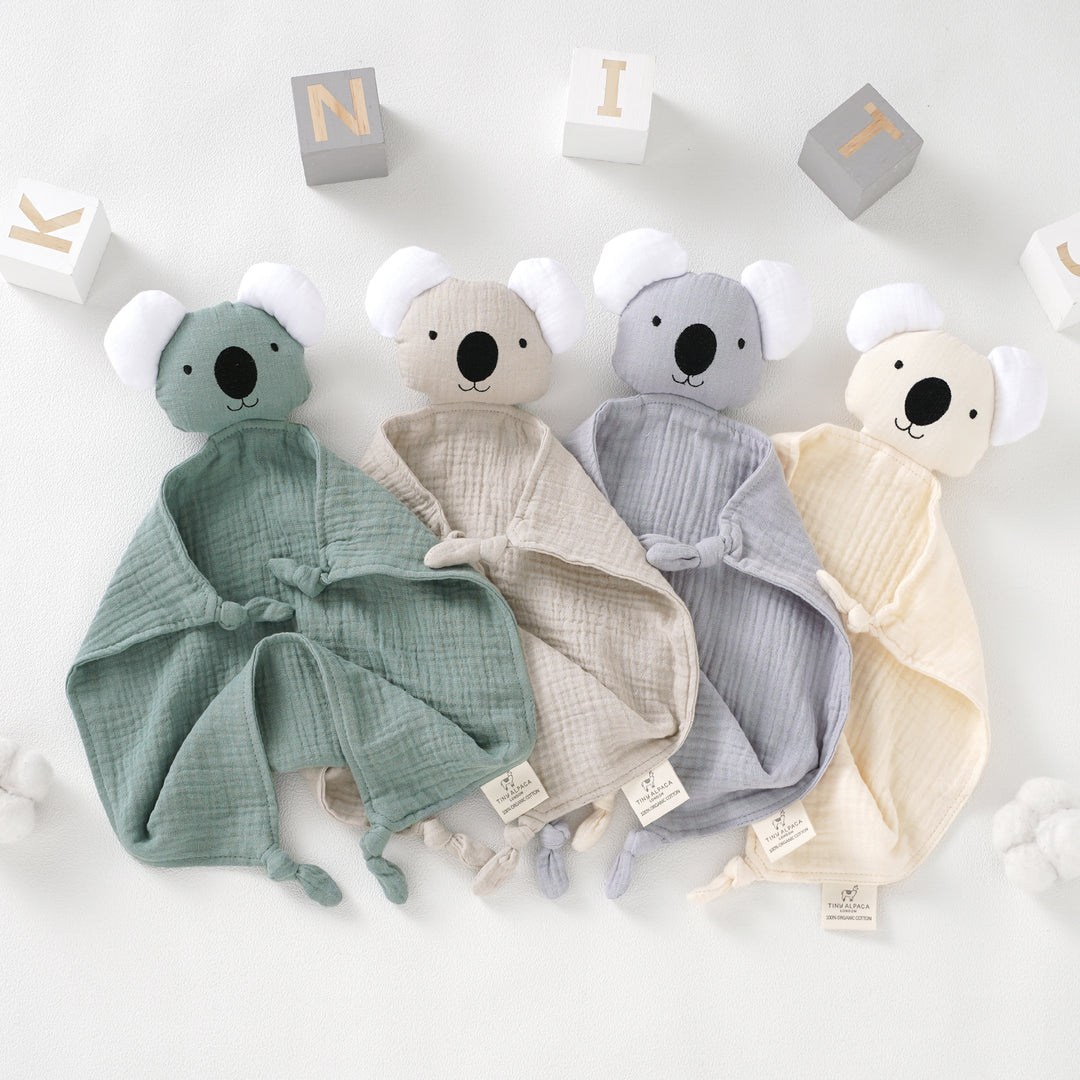 Koala Organic Cotton Security Blanket With Teether | 40x40CM - Tiny Alpaca UK