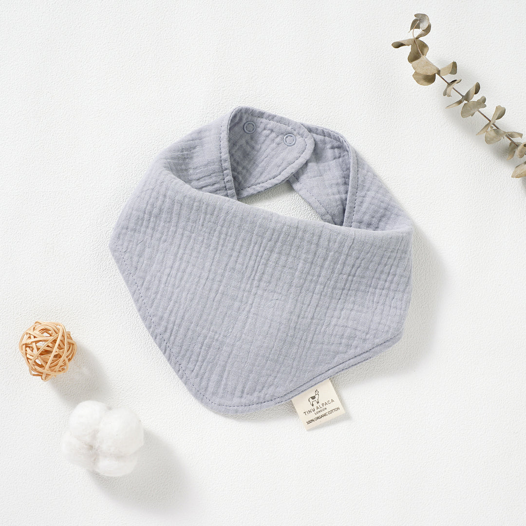 Organic Natural Cotton Dribble Bibs Set of 2 (0-1 Year) (Sage and Ether) - Tiny Alpaca UK
