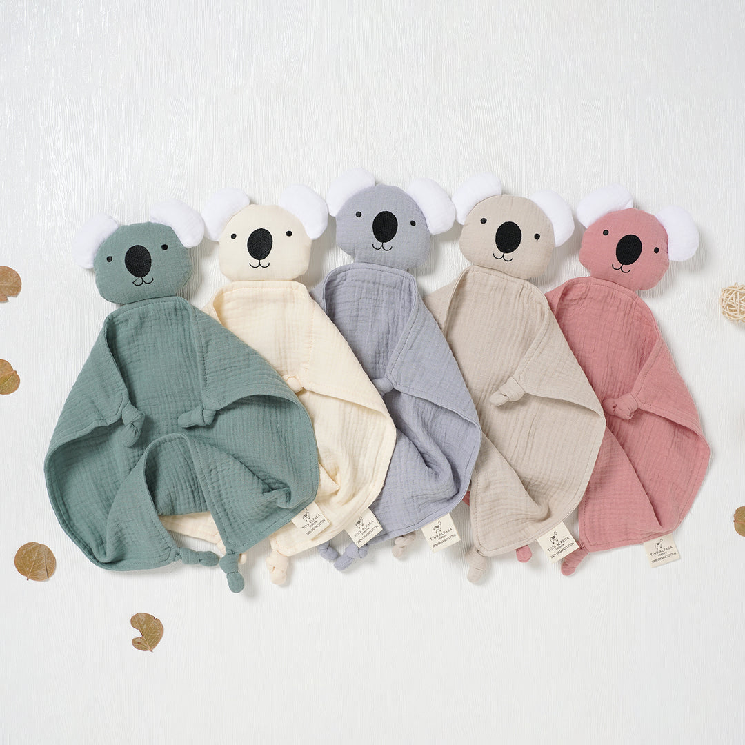 Koala Organic Cotton Security Blanket With Teether | 40x40CM - Tiny Alpaca UK