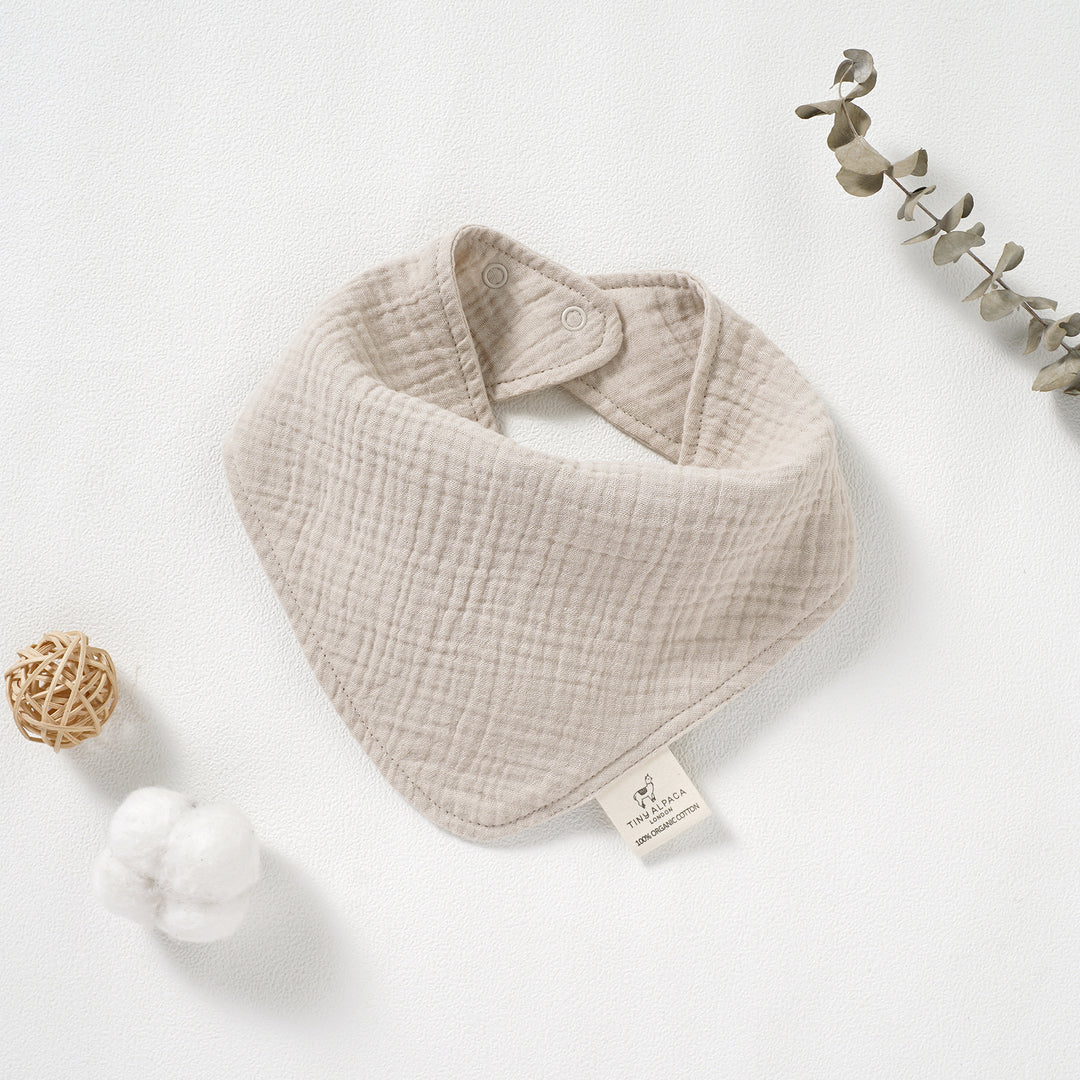 Organic Natural Cotton Dribble Bibs (0-1 Year) - Tiny Alpaca UK