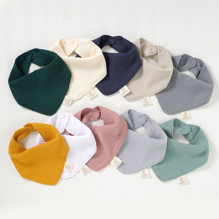 Organic Natural Cotton Dribble Bibs Set of 2 (0-1 Year) (Sage and Ether) - Tiny Alpaca UK