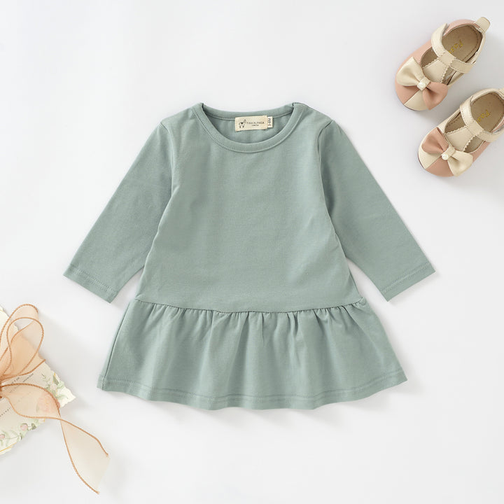 Tiny Alpaca Organic Baby Ribbed Summer Dress - Tiny Alpaca UK