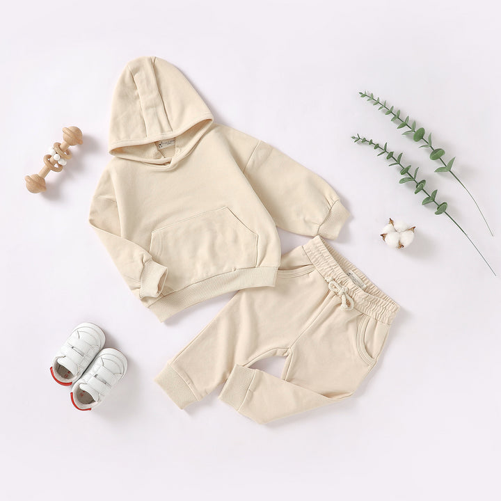 ORGANIC COTTON HOODIE TRACKSUIT SET 0-2 YEARS - Tiny Alpaca UK