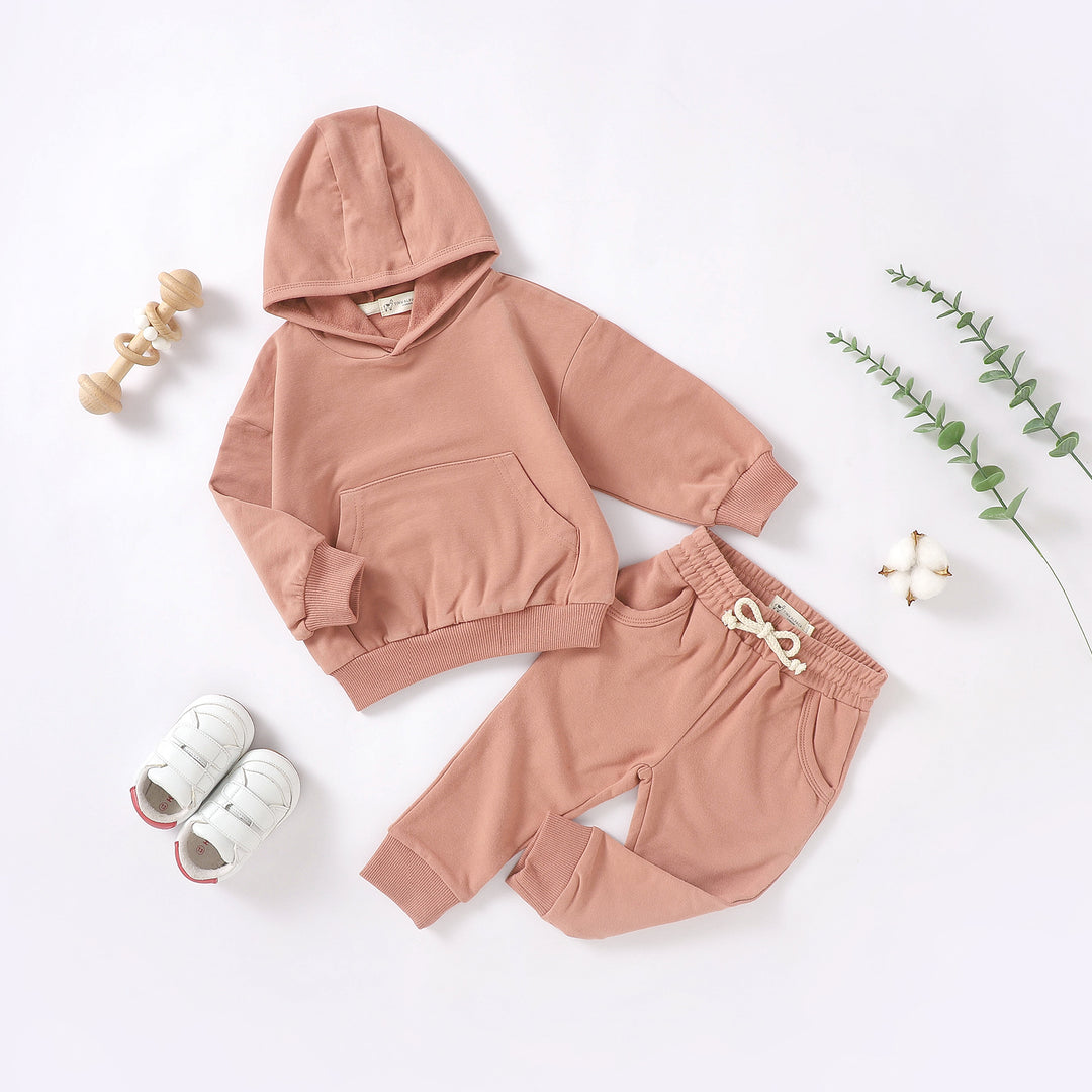 ORGANIC COTTON HOODIE TRACKSUIT SET 0-2 YEARS - Tiny Alpaca UK