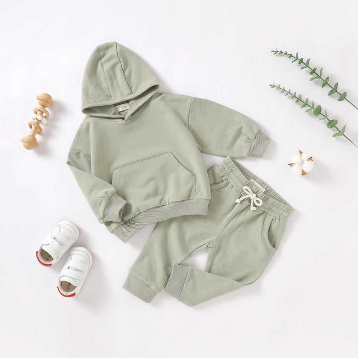 ORGANIC COTTON HOODIE TRACKSUIT SET 0-2 YEARS - Tiny Alpaca UK