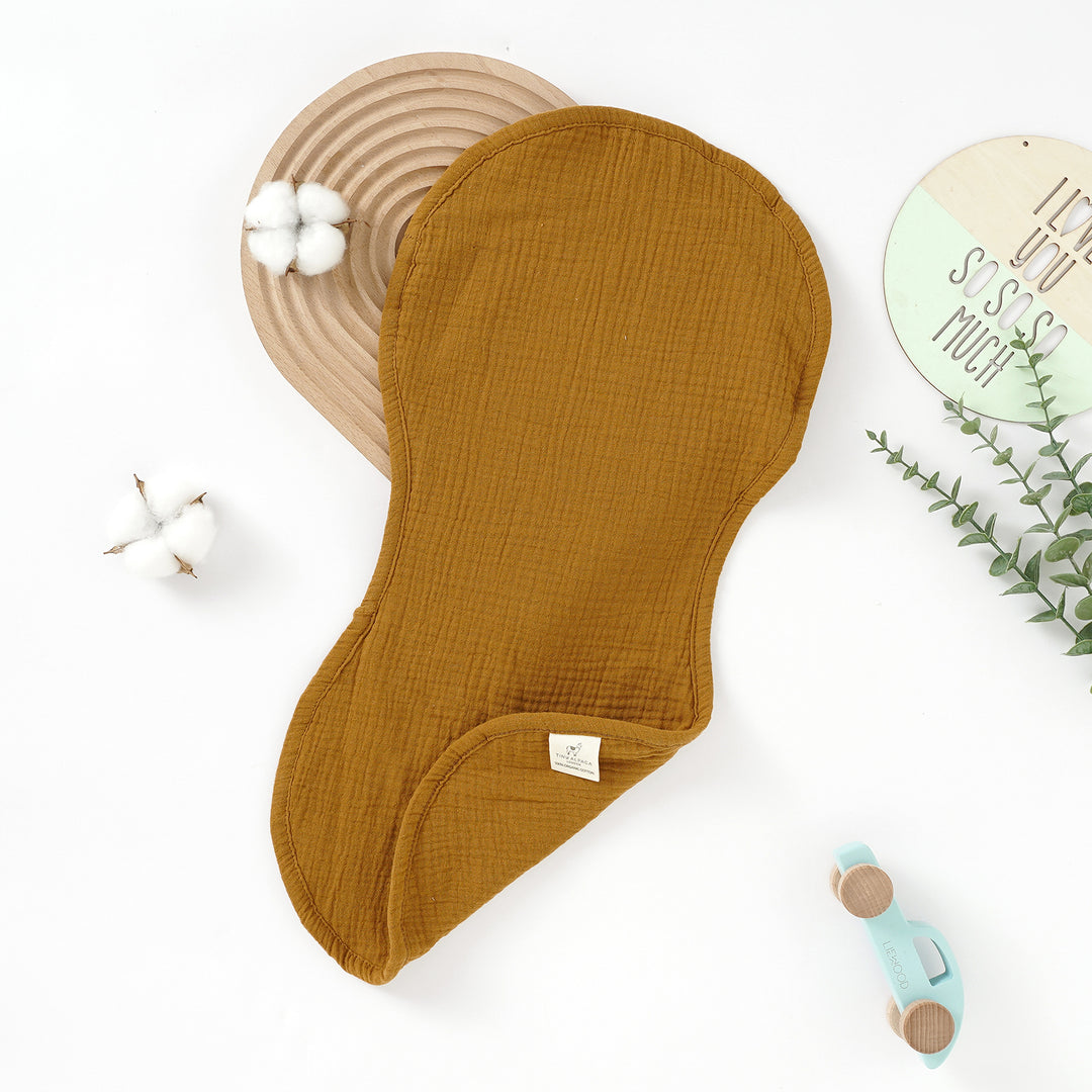 Organic Muslin 4 Layer Burp Cloth " Brown" - Tiny Alpaca UK