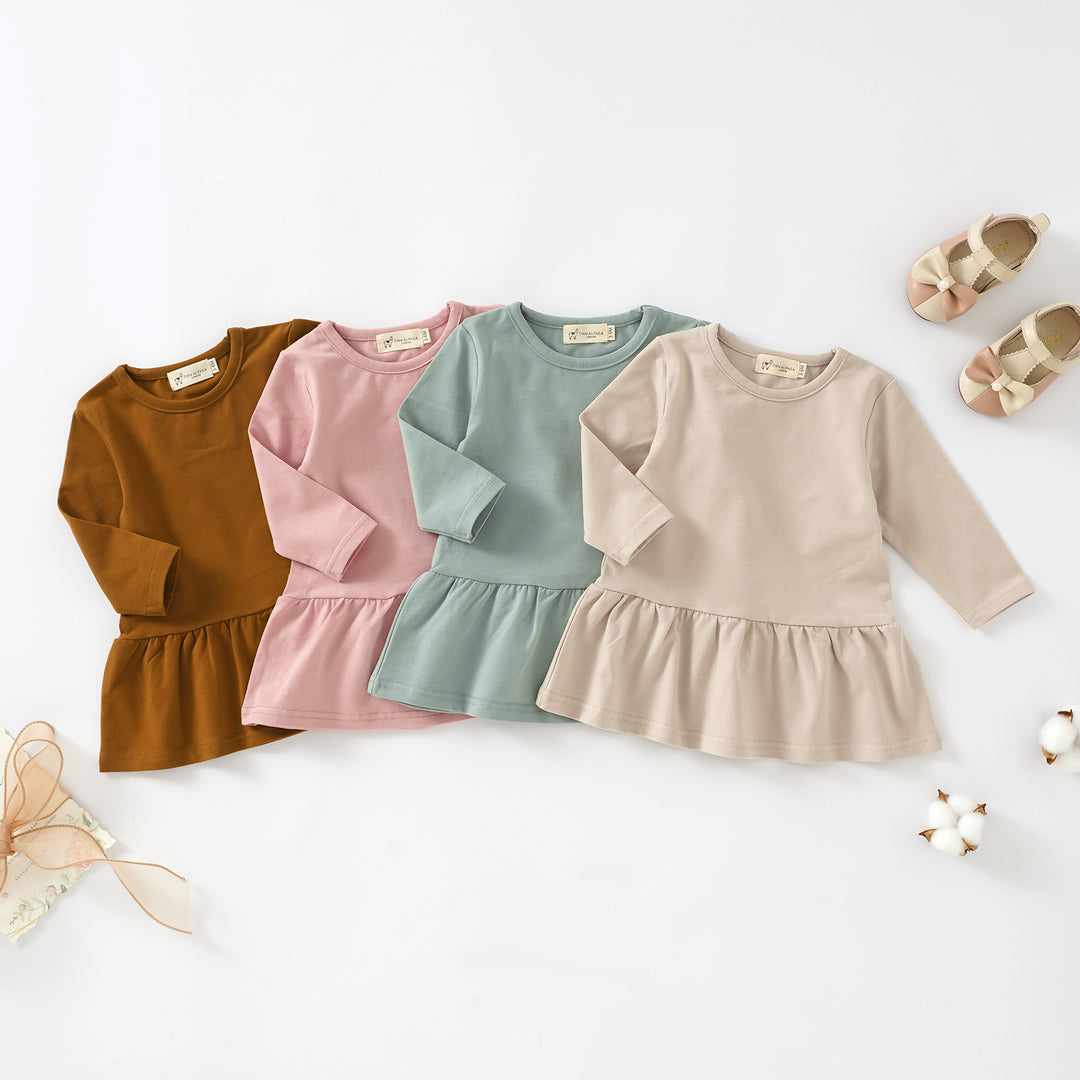 Tiny Alpaca Organic Baby Ribbed Summer Dress - Tiny Alpaca UK