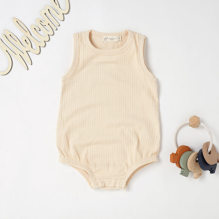 Tiny Alpaca Baby Sleeveless Organic Bodysuits - Tiny Alpaca UK