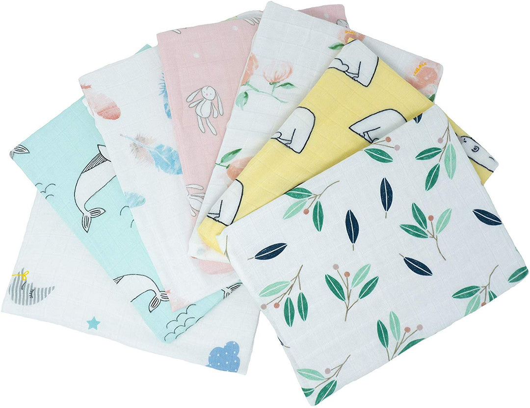 Bamboo Muslin Cloths 60X60CM (Set of 7) - Tiny Alpaca UK