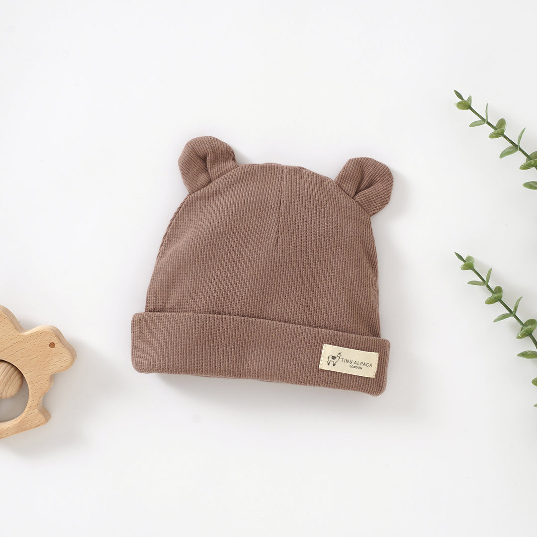 Organic Cotton Bunny Baby Hat 0-6 Months - Tiny Alpaca UK