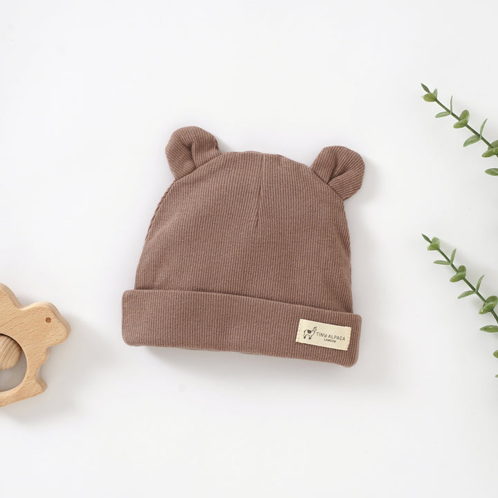 Organic Cotton Bunny Baby Hat 0-6 Months - Tiny Alpaca UK
