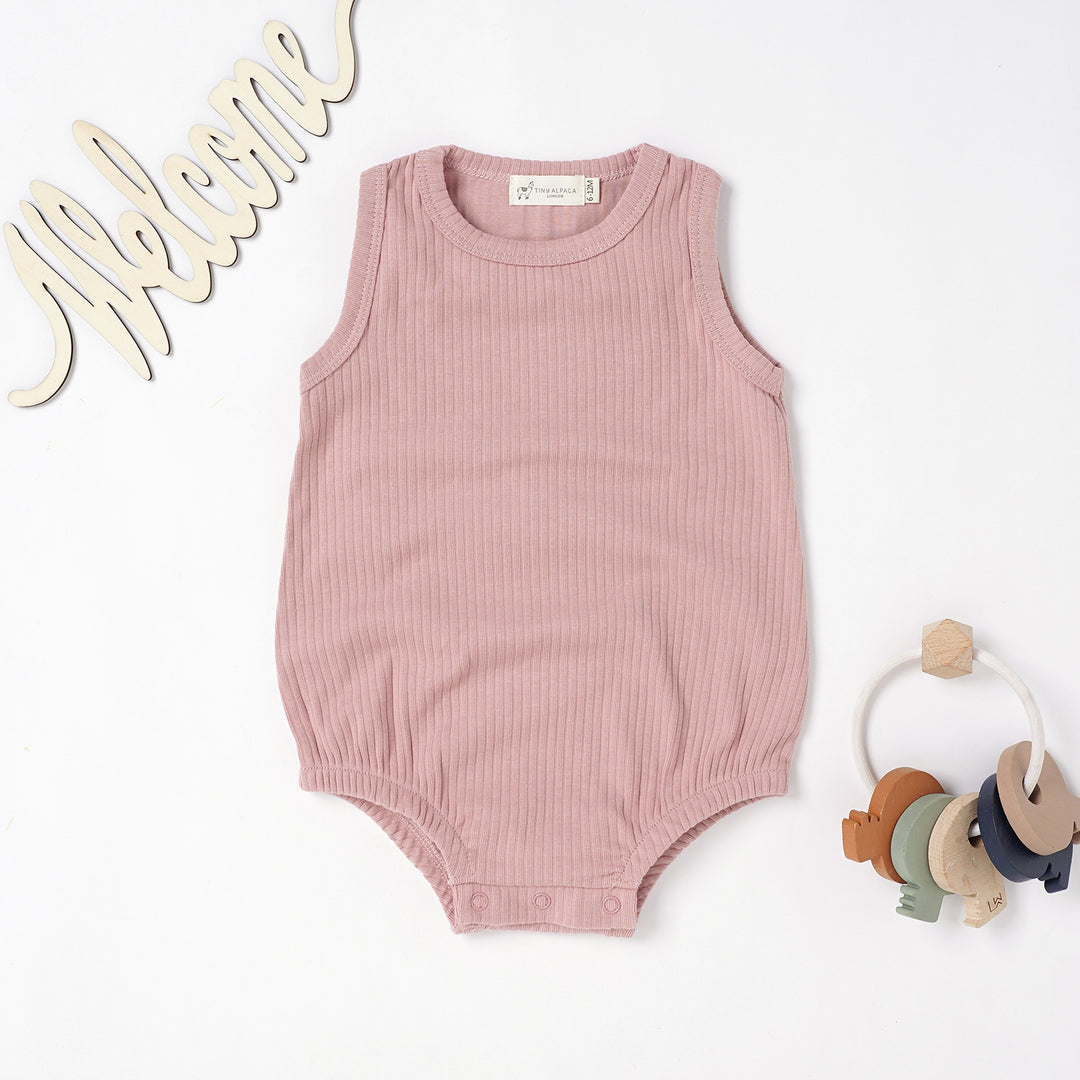 Tiny Alpaca Baby Sleeveless Organic Bodysuits - Tiny Alpaca UK