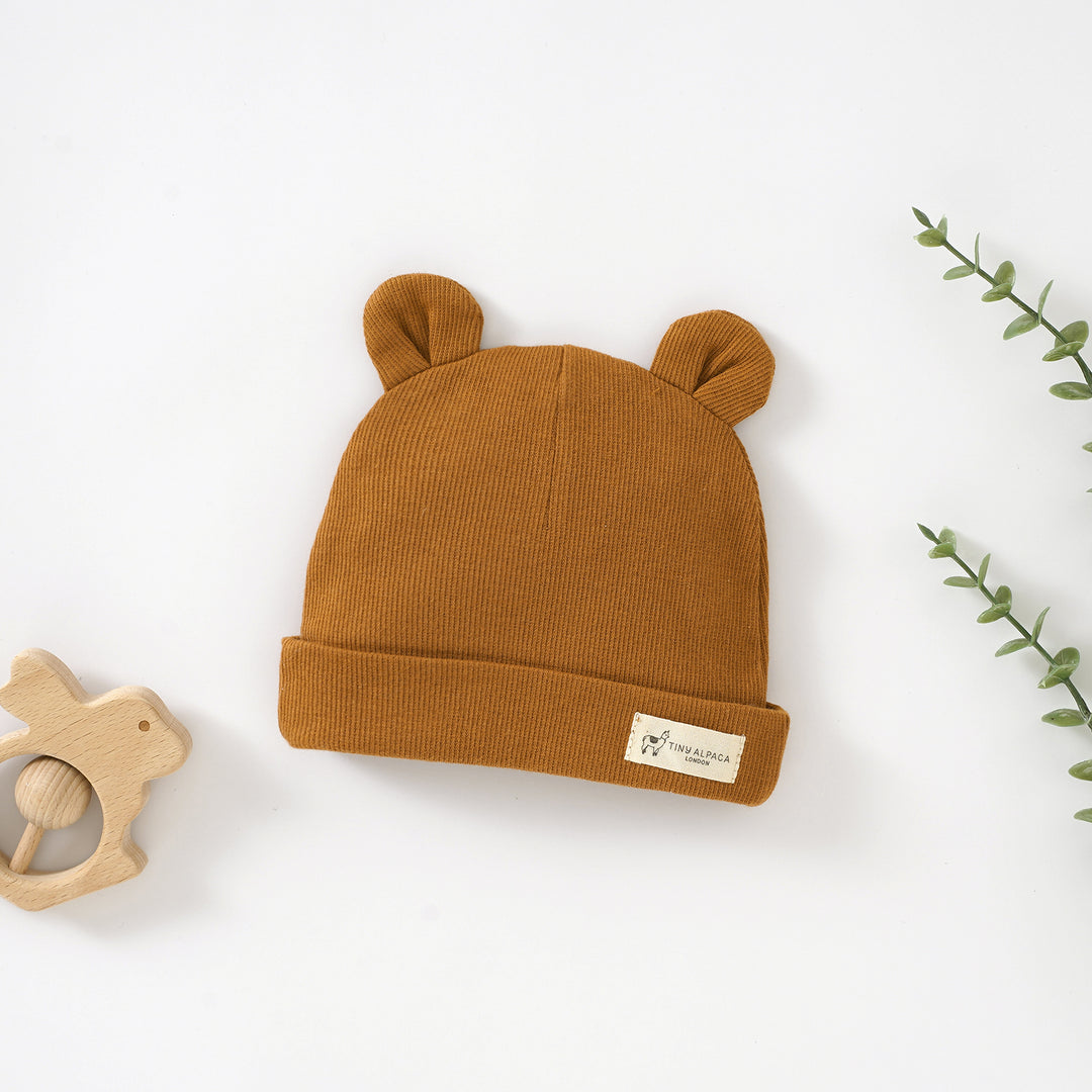 Organic Cotton Bunny Baby Hat 0-6 Months - Tiny Alpaca UK