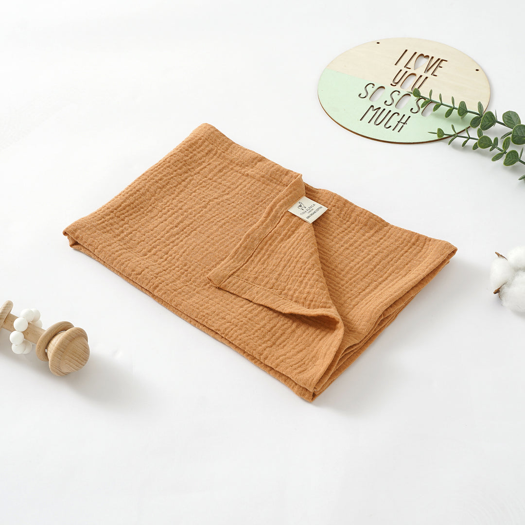 Organic Cotton Muslin Cloths "Cherry" Set of 3 60x60CM - Tiny Alpaca UK