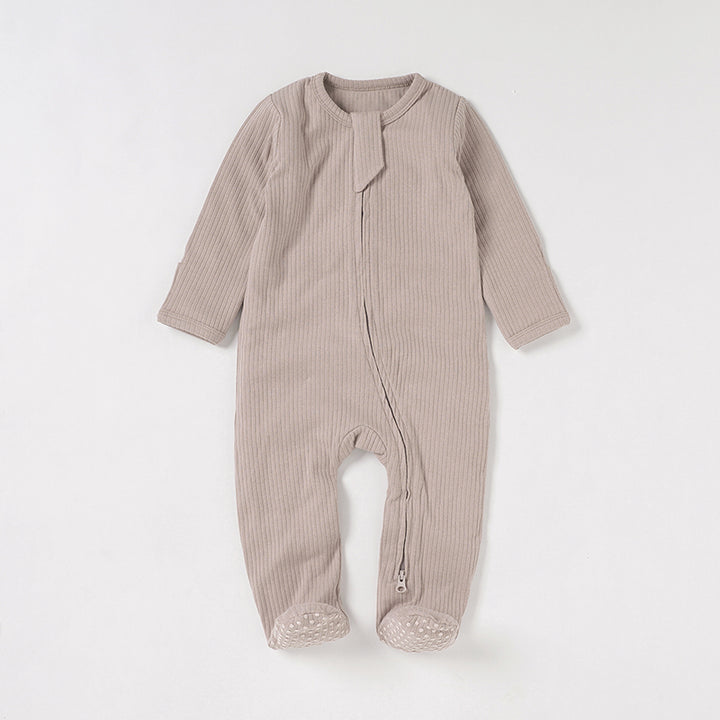 Organic Cotton Ribbed Sleepsuit with Two Way Zipper | 0-24 M - Tiny Alpaca UK
