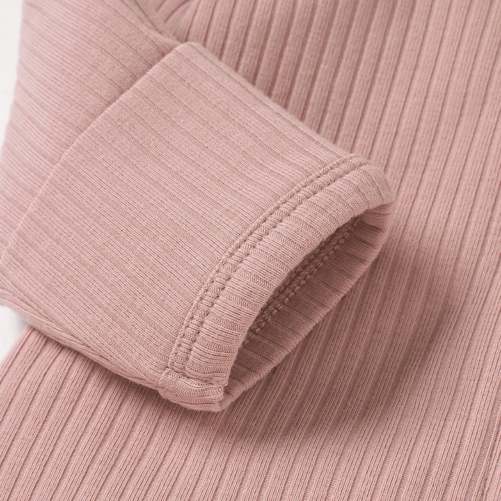 Organic Cotton Ribbed Sleepsuit with Two Way Zipper | 0-24 M - Tiny Alpaca UK