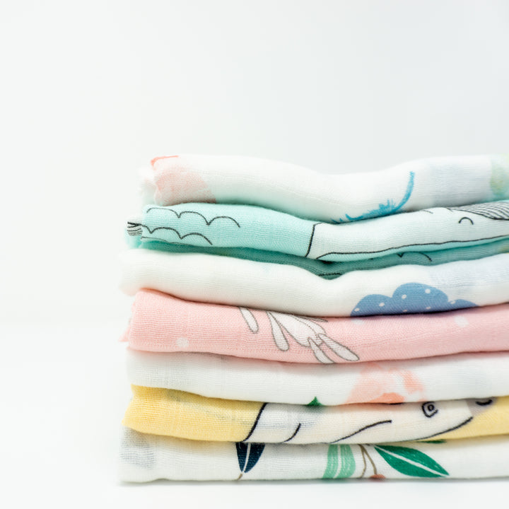 Bamboo Muslin Cloths 60X60CM (Set of 7) - Tiny Alpaca UK