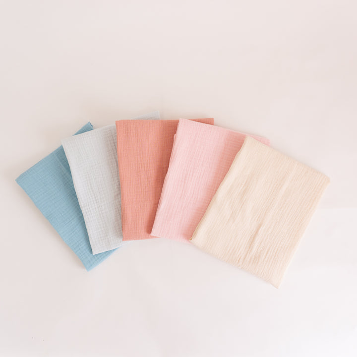 Organic Cotton Muslin Cloths "Pastel Tones" (Set of 5) 60X60CM - Tiny Alpaca UK