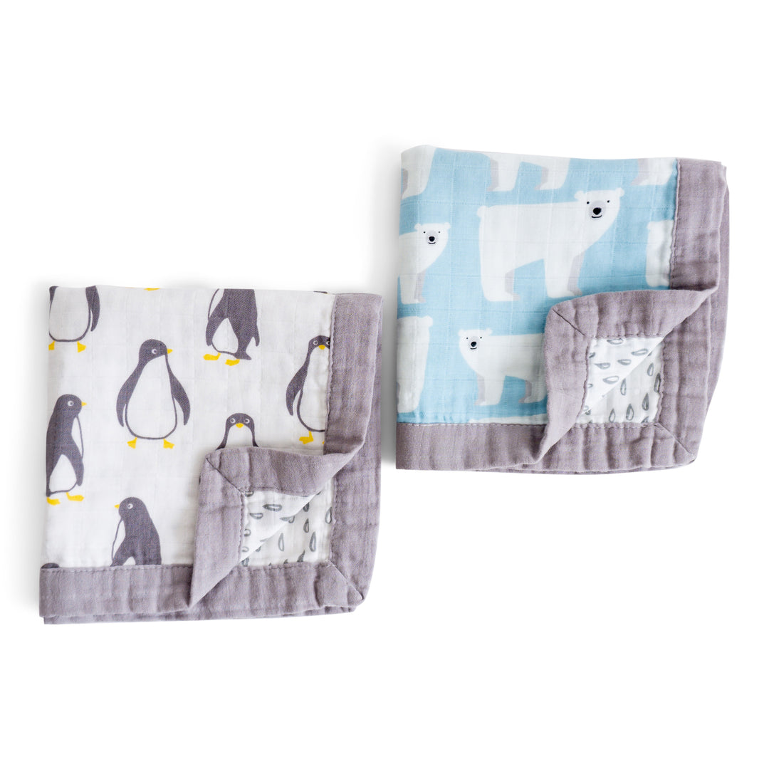 Organic Cotton Comforters "Penguin and Polar Bear" (Set of 2) 40x40CM - Tiny Alpaca UK